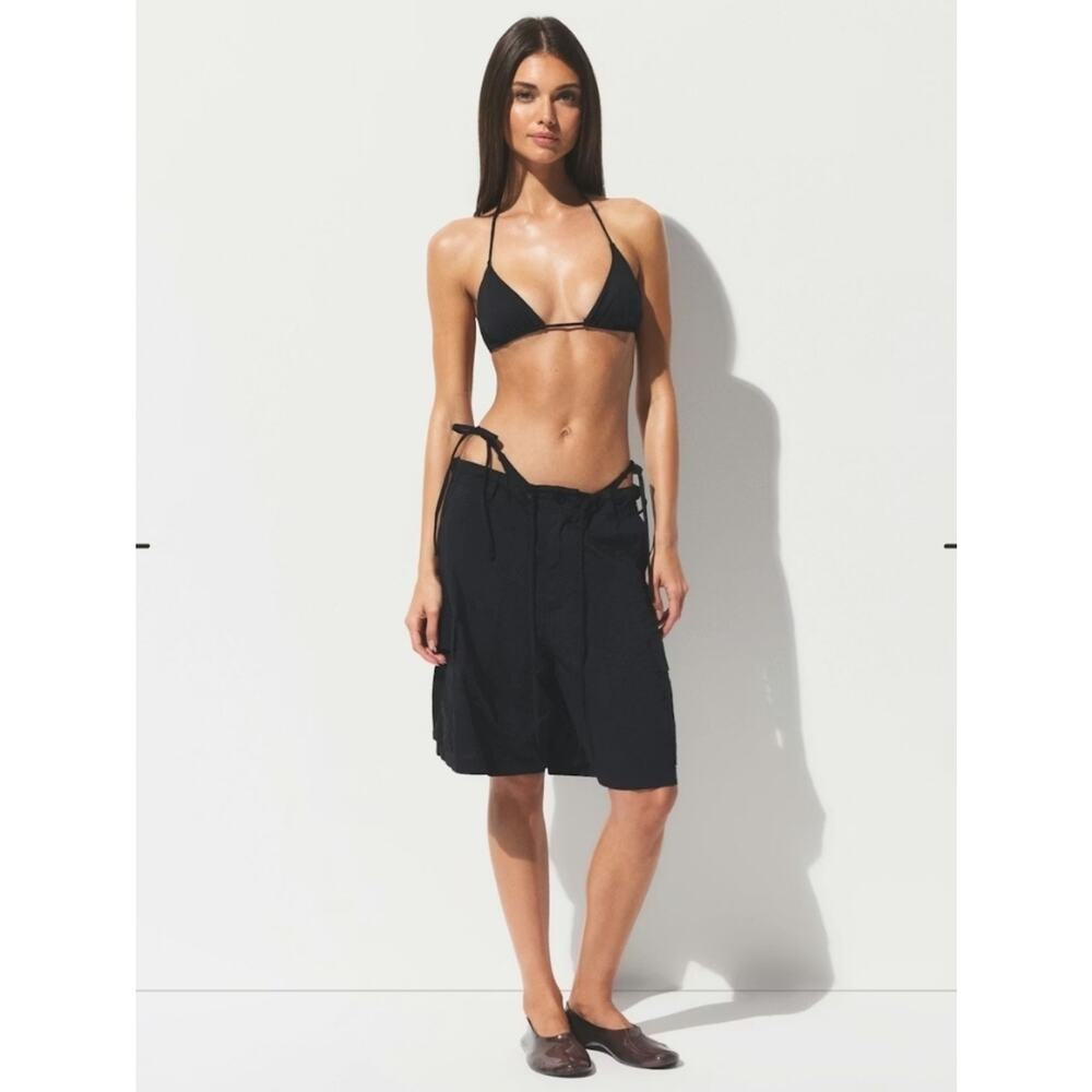 Skims Black String Triangle Bikini Top